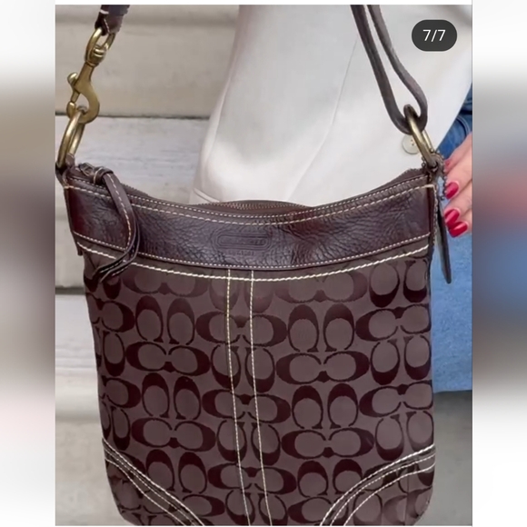 VINTAGE Coach Legacy Signature Monogram Canvas Crossbody Bag NWOT - Picture 3 of 11